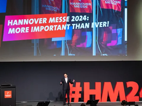 Dr. Jochen Köckler, Vorstandsvorsitzender Deutsche Messe auf der Hannover Messe Preview 2024