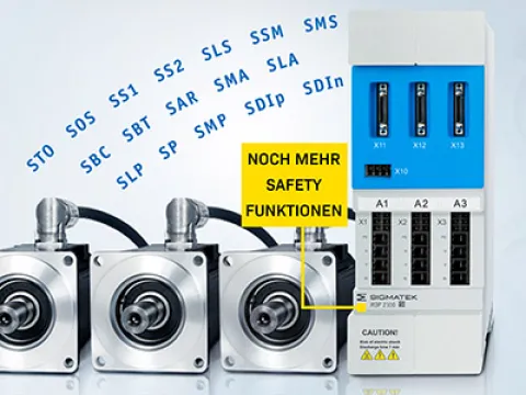 In einem kompakten Packaging wird bei den Servodrives hohe Leistung mit vielen Safetyfunktionen kombiniert