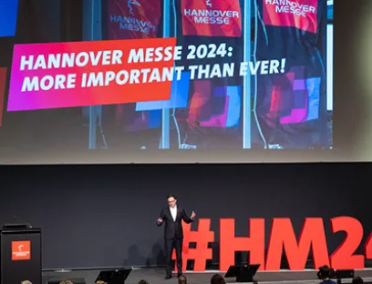 Dr. Jochen Köckler, Vorstandsvorsitzender Deutsche Messe auf der Hannover Messe Preview 2024